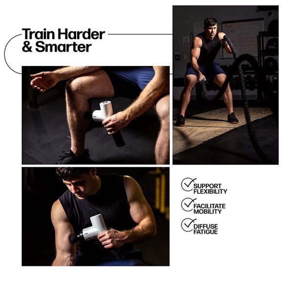 VYBE Premium Deep Tissue Muscle Massage Gun 5 Speeds 4 Attachments Powerful Hand - Picture 2 of 9